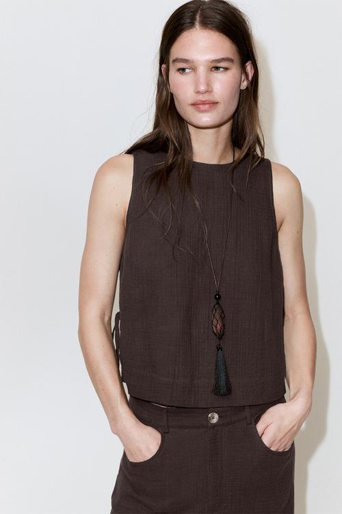 Top calella - dark brown