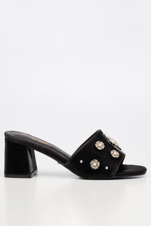 Bardot 9 open toe mule - black
