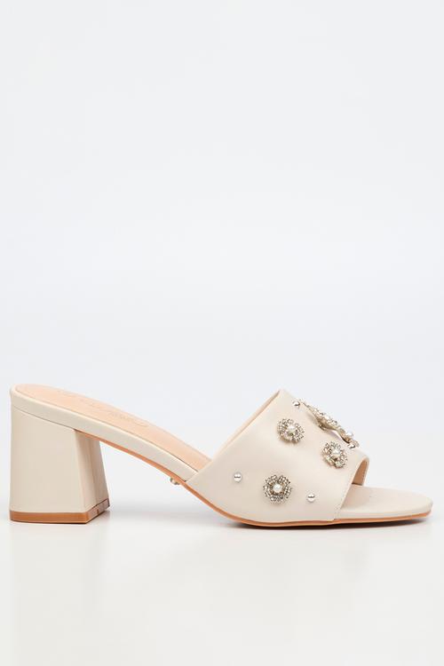 Bardot 9 open toe mule - champagne