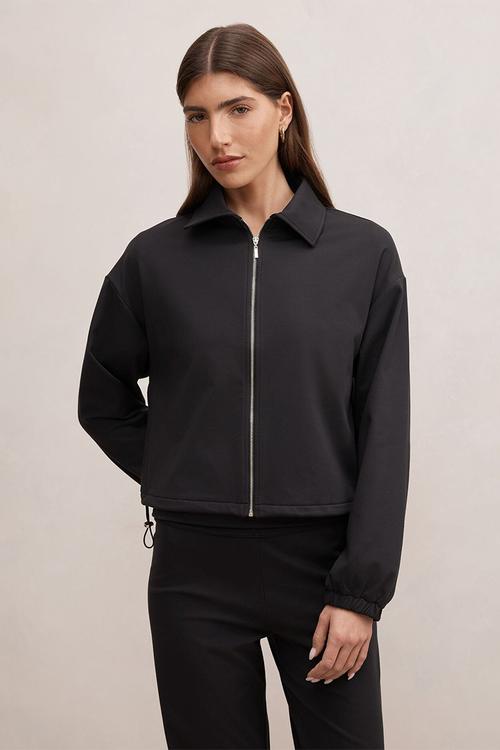 Willow drawcord jacket - black