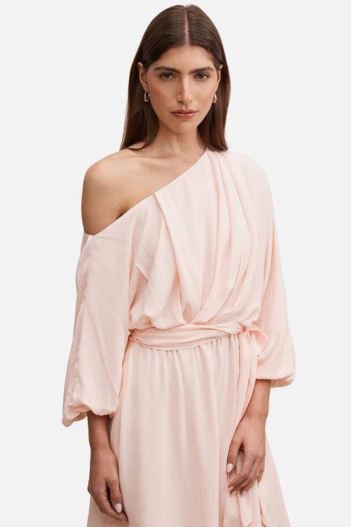 Samantha tipped draped mini dress - rosewater