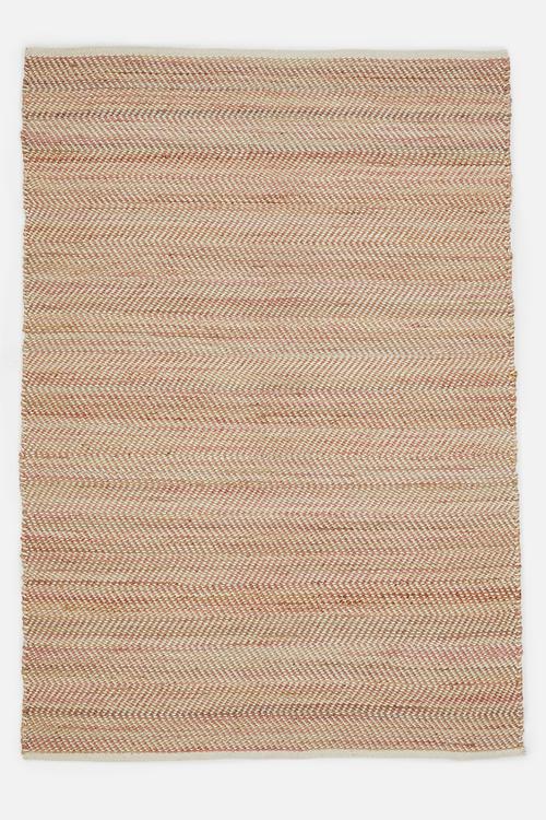 Herringbone Jute Dhurrie Rose