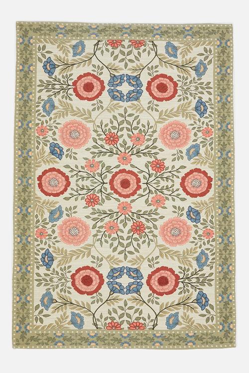 Rosa Embroidered Rug - Multi