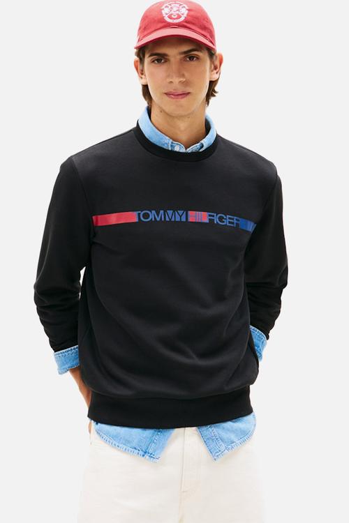 BRAND LOVE TR STRIPE SWEATSHIRT - Black