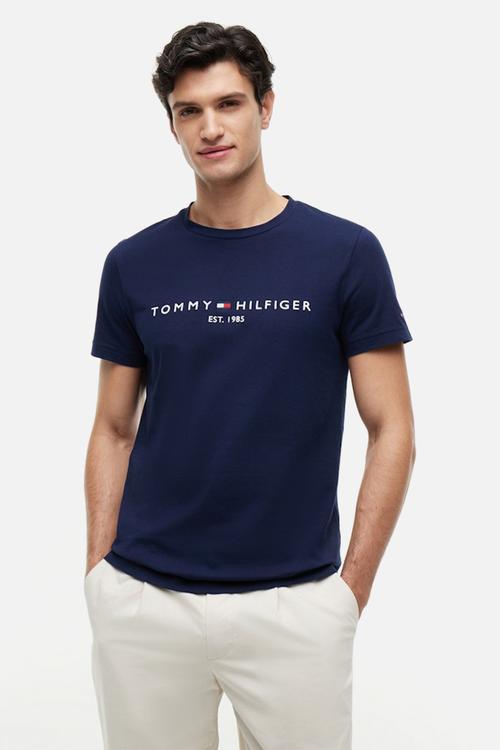 TOMMY LOGO TEE - Carbon Navy