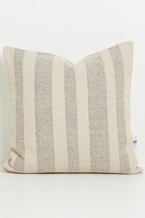 Rowan Stripe Cushion Cover - Grey & Neutral