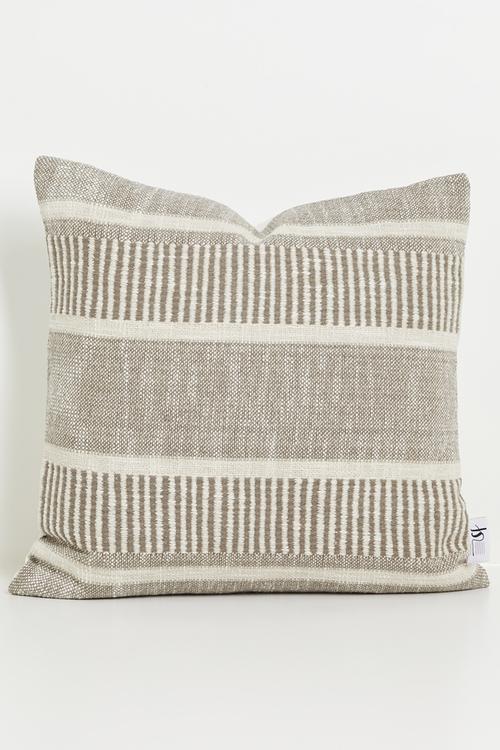 Riley Stripe Cotton Woven Cushion Cover - Natural