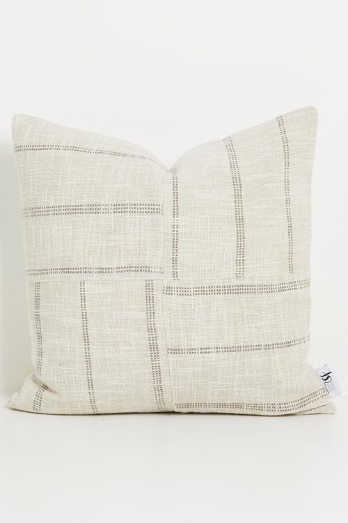 Reese Stripe Cotton Woven Cushion cover - Taupe