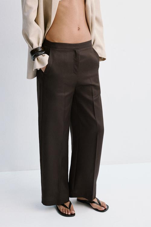 Trousers fluid - dark brown