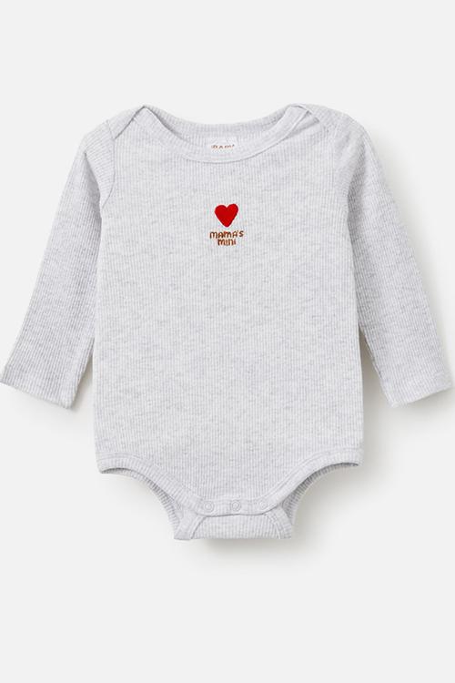 Organic Pointelle Long Sleeve Bubbysuit - Snow Marle/Mama S Mini