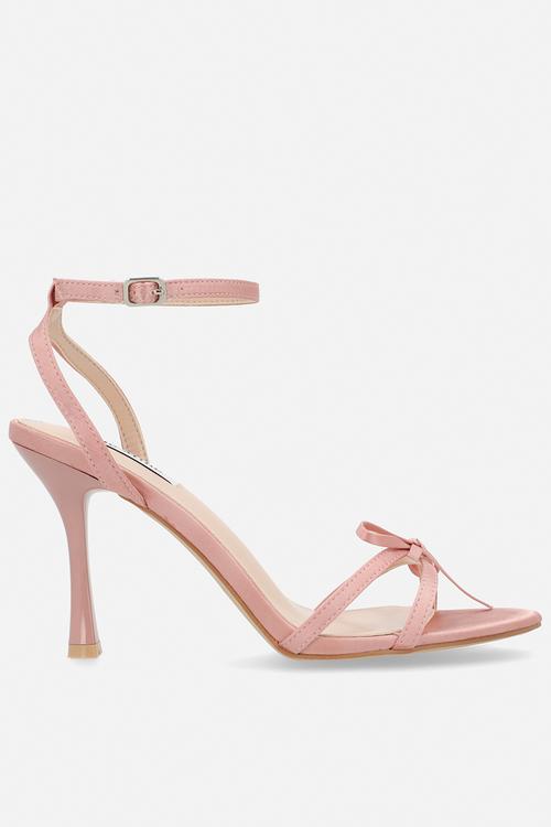 Sharly open toe stiletto heel ankle strap - blush satin