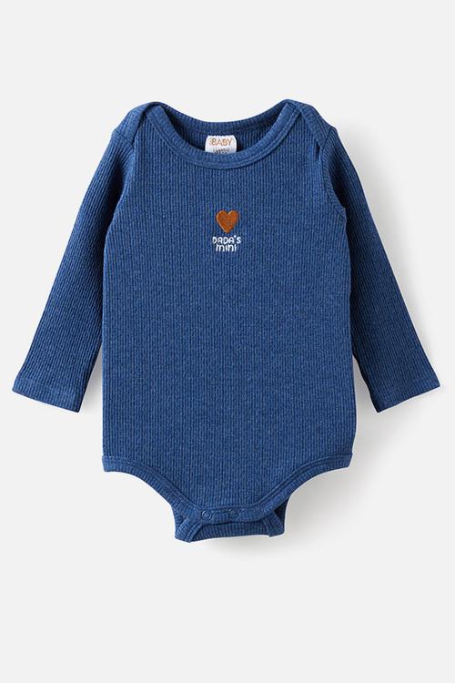 Organic Pointelle Long Sleeve Bubbysuit - Midnight Sky Marle/Dada S Mini