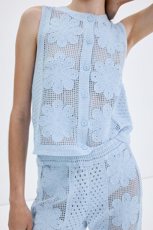 Vest daisy - light/pastel blue