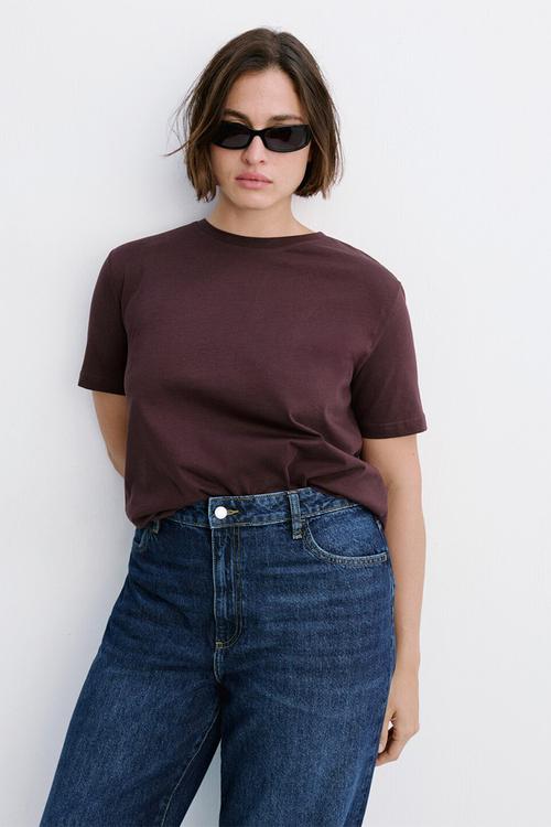 Plus t-shirt chals - dark red