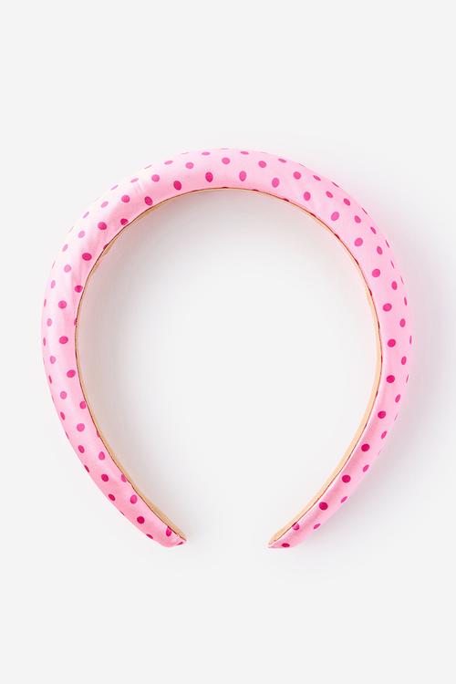 Luxe Headband - Strawberry Milk/Satin Polka Dot