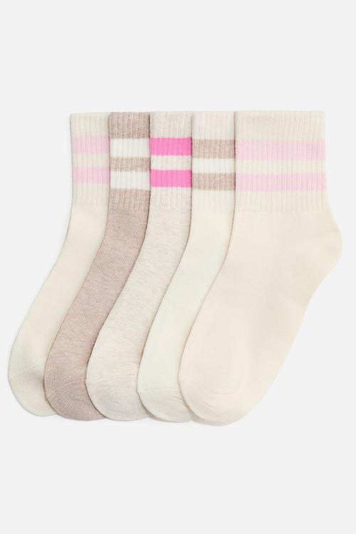 5-Pack socks - white/pink