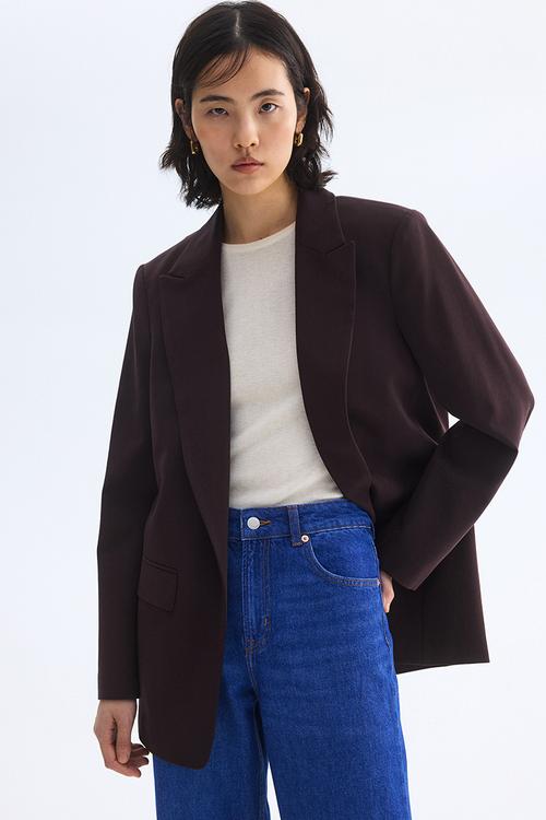 Throw-on blazer - dark brown