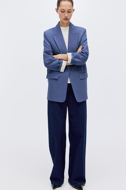 Throw-on blazer - pigeon blue