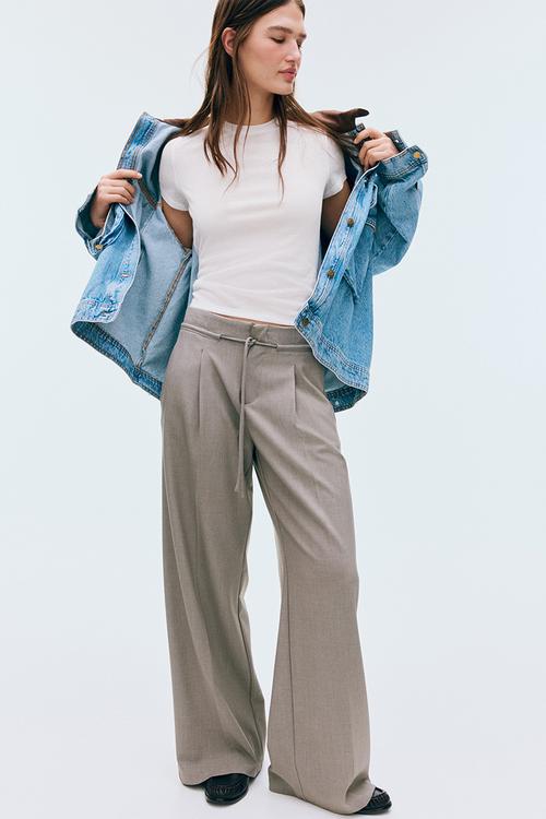 Tailored drawstring trousers - mole