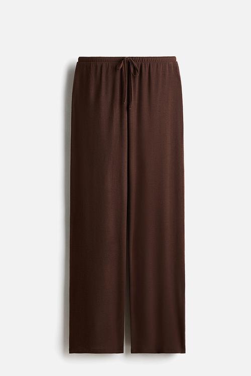 Fine-knit trousers - brown