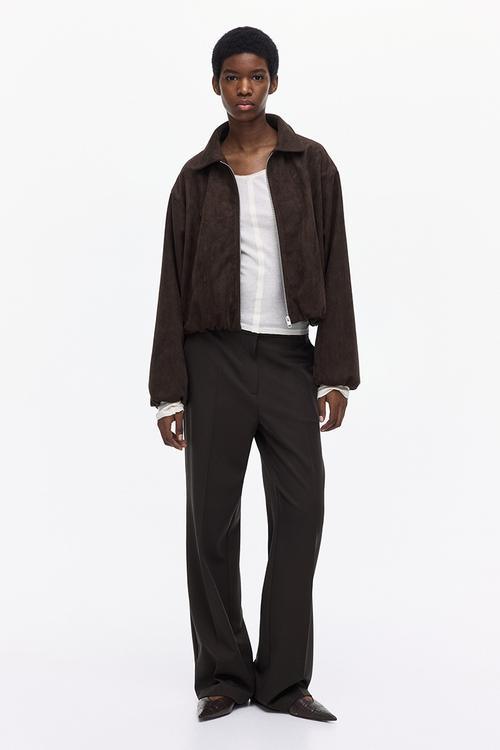 Tailored twill trousers - dark brown