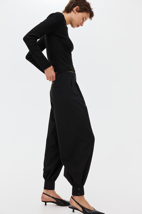 Balloon-leg trousers - black