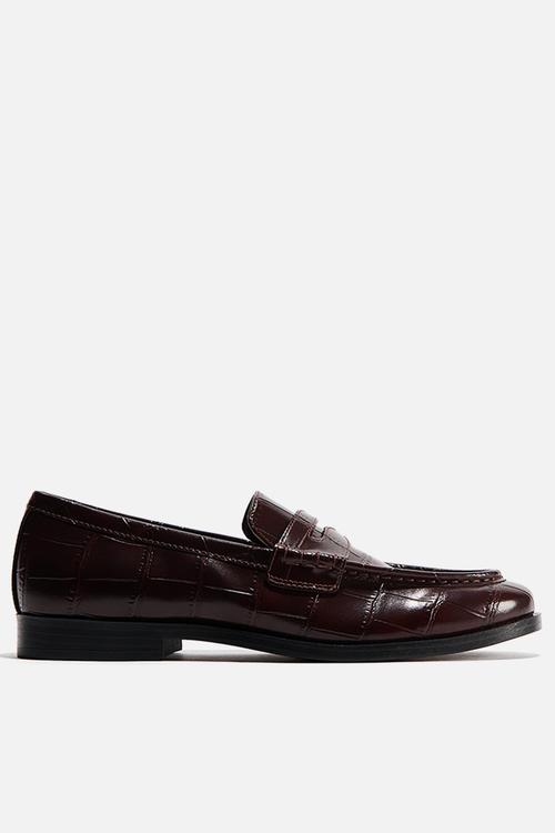 Loafers - dark brown/crocodile pattern