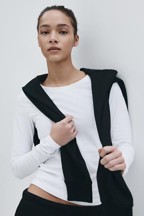 Fitted cotton top - white