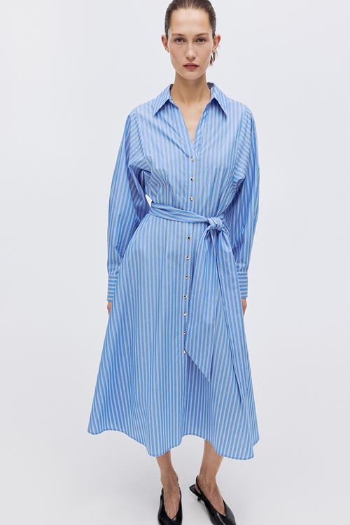Shirt dress - blue/striped