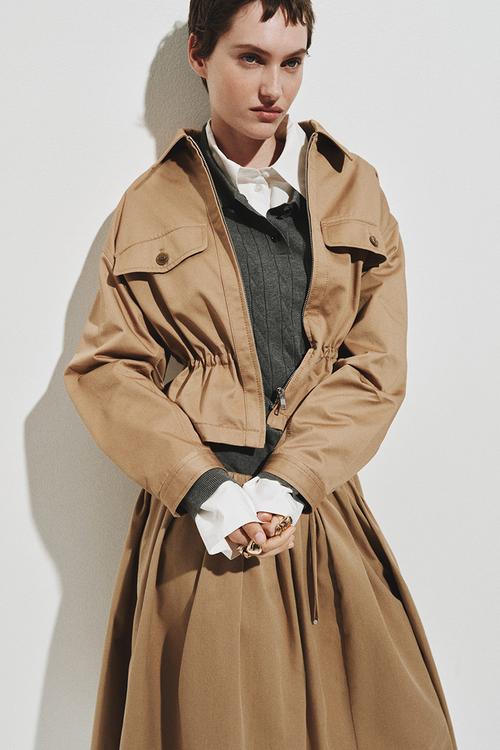 Cotton twill jacket - dark beige