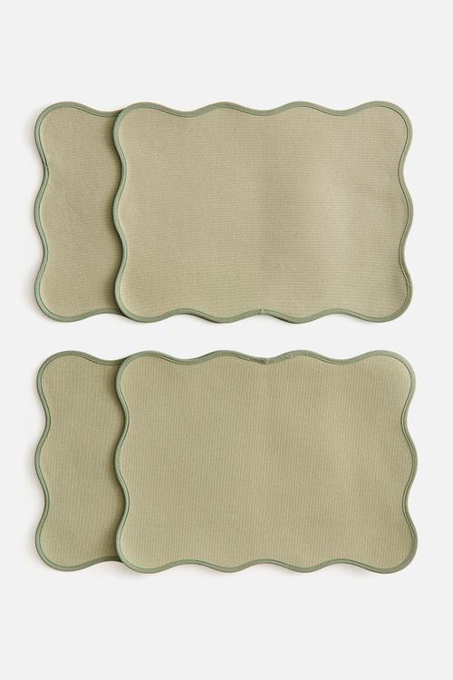 4-pack water-repellent place mats - green