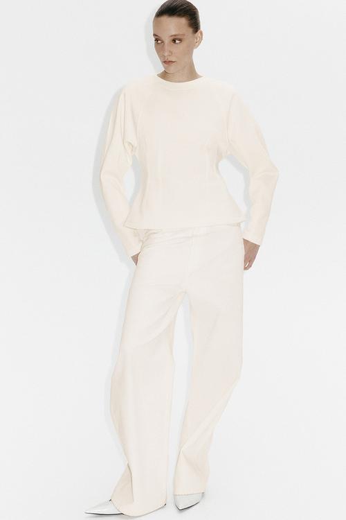 Waisted sweatshirt - cream