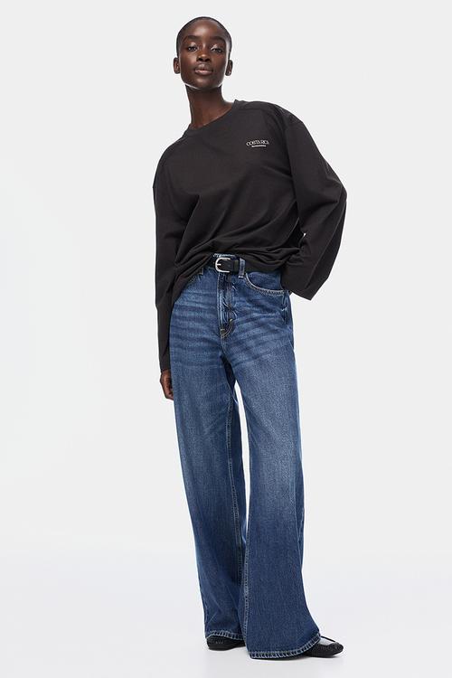 Oversized jersey top - dark brown/costa rica