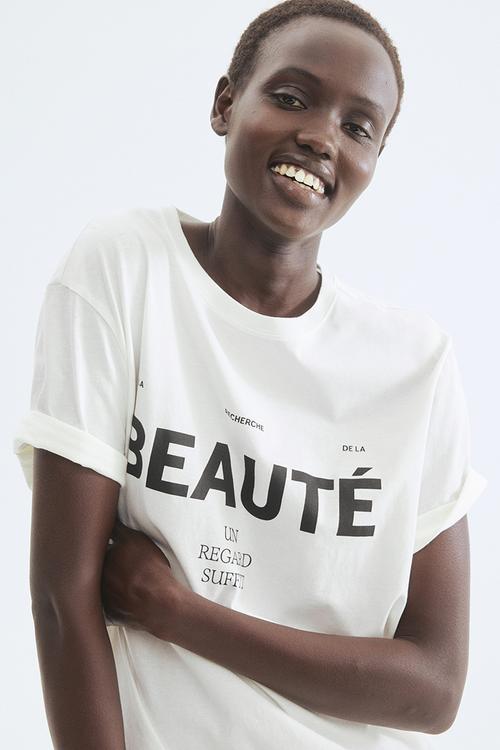 Printed T-shirt - white/beaut