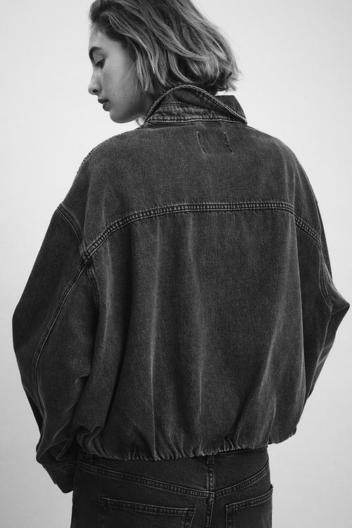 Oversized denim jacket - dark denim grey