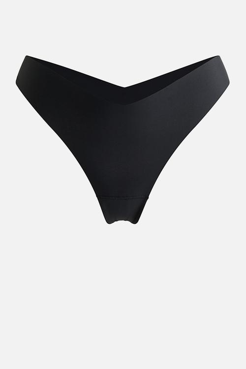 3-Pack invisible thong briefs with lycra - black