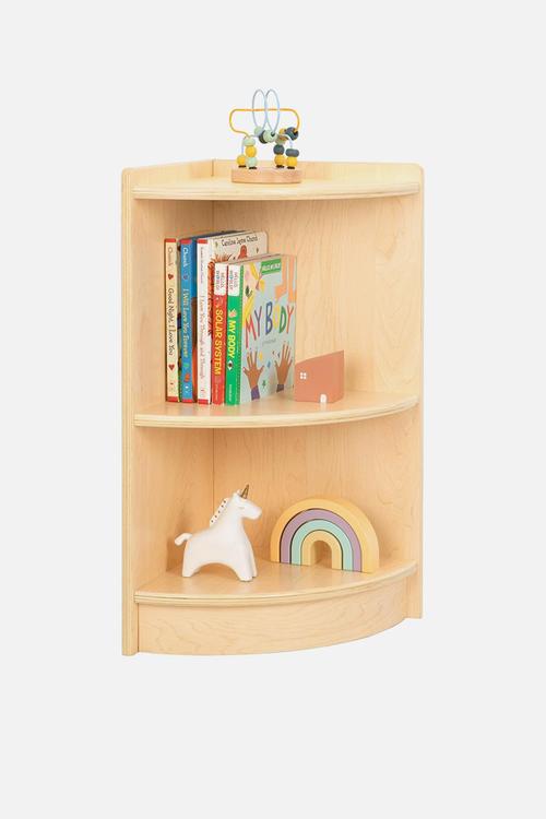 Wooden Corner Shelf and Toy Storage for Kids Room: Plywood