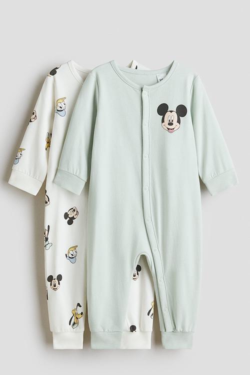 2-Pack printed pyjamas - light green/mickey mouse