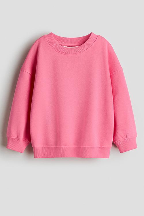 Oversized brushed-inside sweatshirt - dark pink