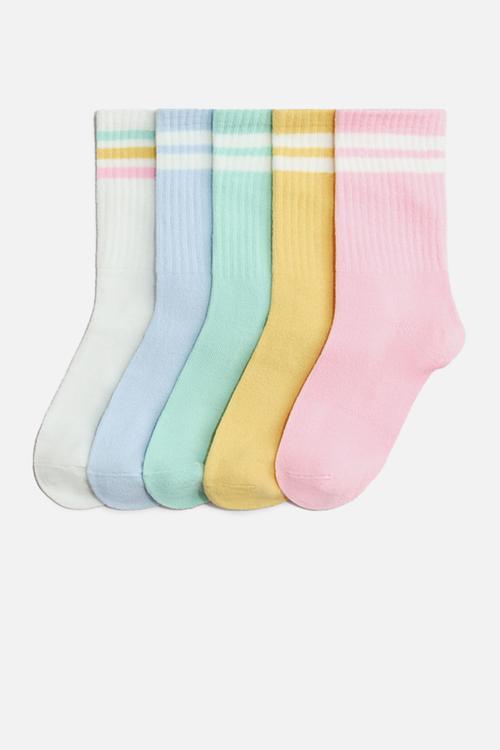 5-Pack socks - pink/mint green