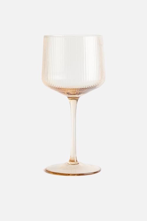 Fluted wine glass - beige