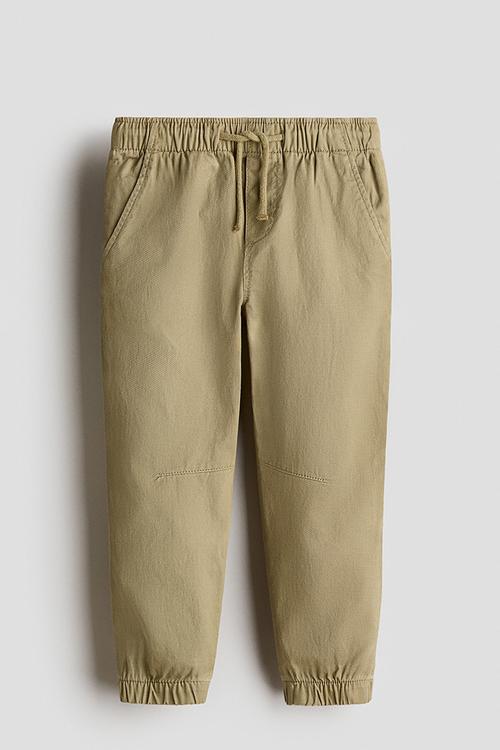 Cotton twill joggers - khaki green