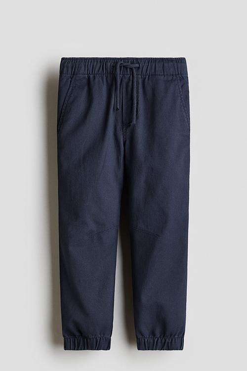 Cotton twill joggers - navy blue