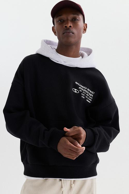 Loose fit hoodie - black/soho nyc
