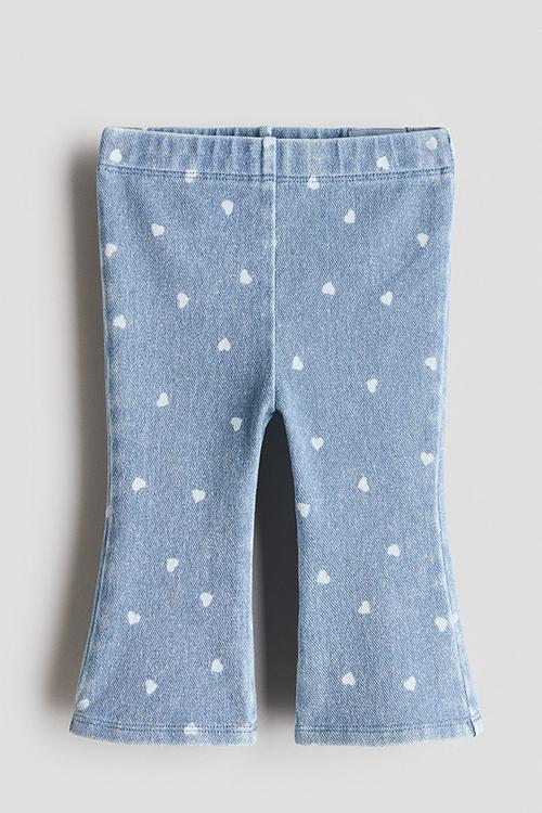 Flared jersey jeggings - light blue
