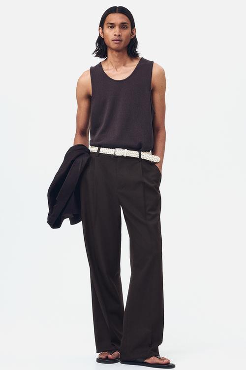 Loose fit tailored trousers - dark brown