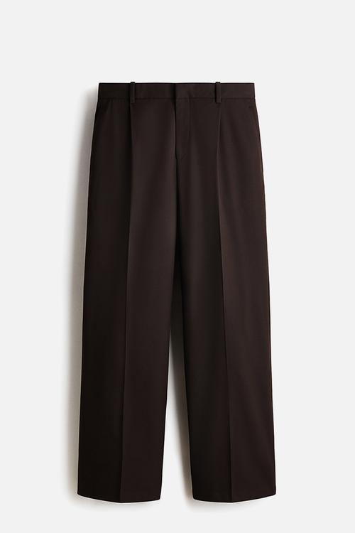 Loose fit tailored trousers - dark brown