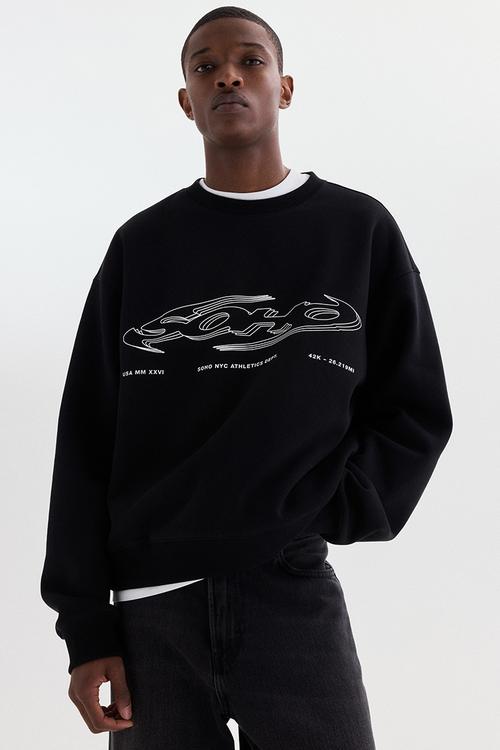 Loose fit sweatshirt - black/soho
