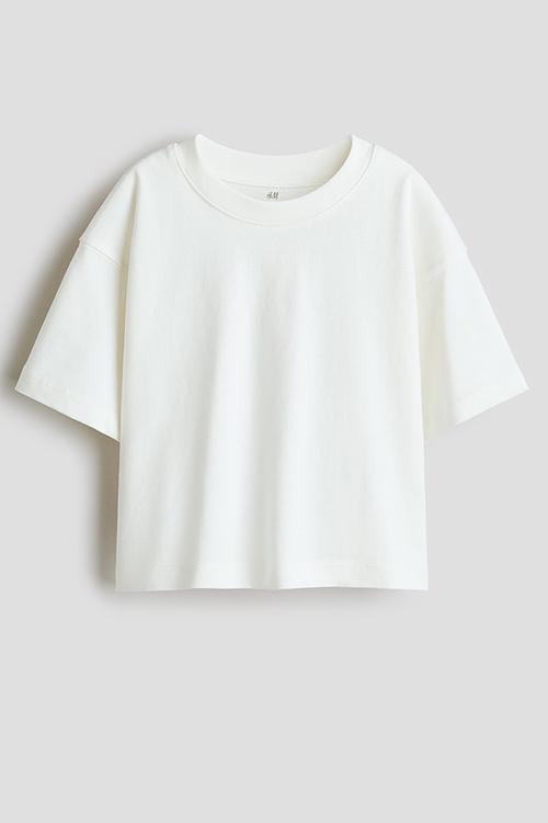Boxy cotton t-shirt - white