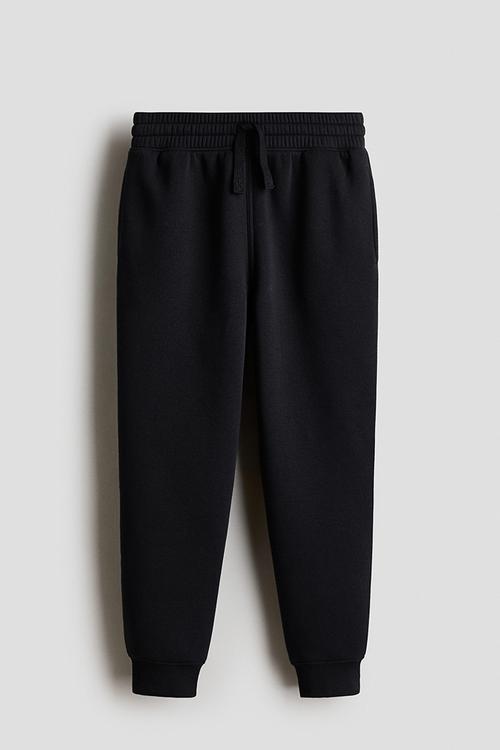 Brushed-inside joggers - black